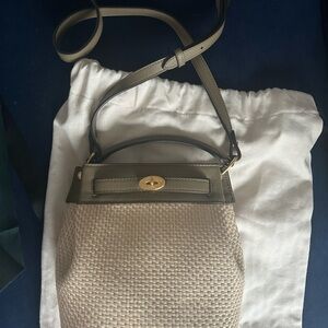 Mulberry Textured Handbag in Cream and olive green. Brand New